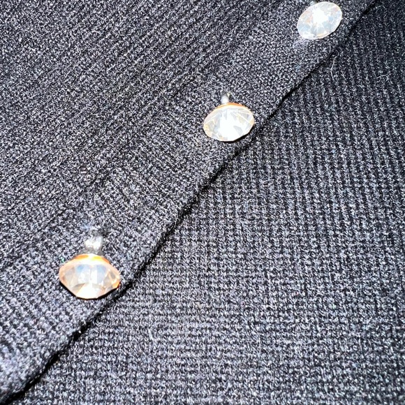 Mainbocher Pure Cashmere Sweater With Rhinestone Buttons Sz L - Picture 6 of 8